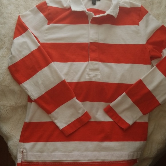 Jcrew orange and white rugby polo - Picture 5 of 5